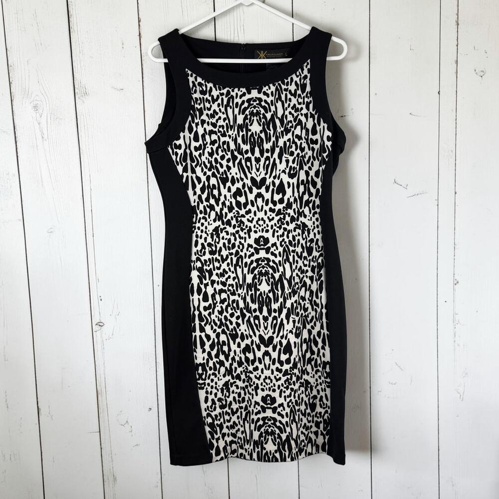 Kardashian Kollection Leopard Bodycon Sheath Dress Large Y2K Glam